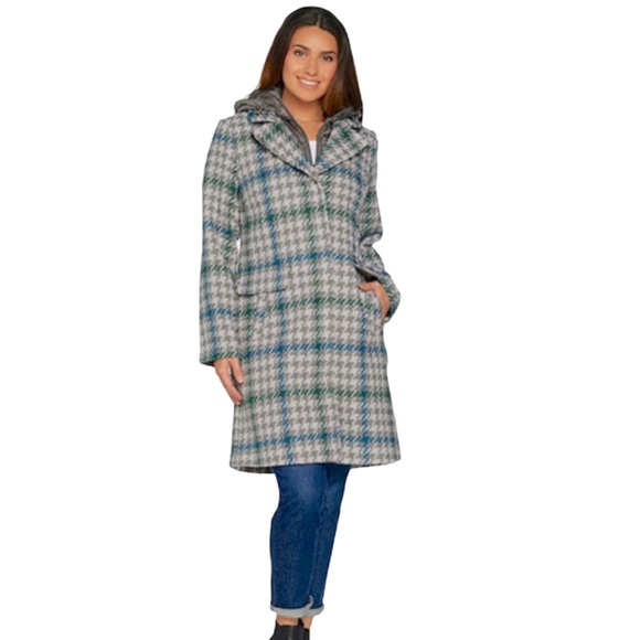 Isaac Mizrahi Houndstooth Coat SZ 12 - Picture 16 of 16